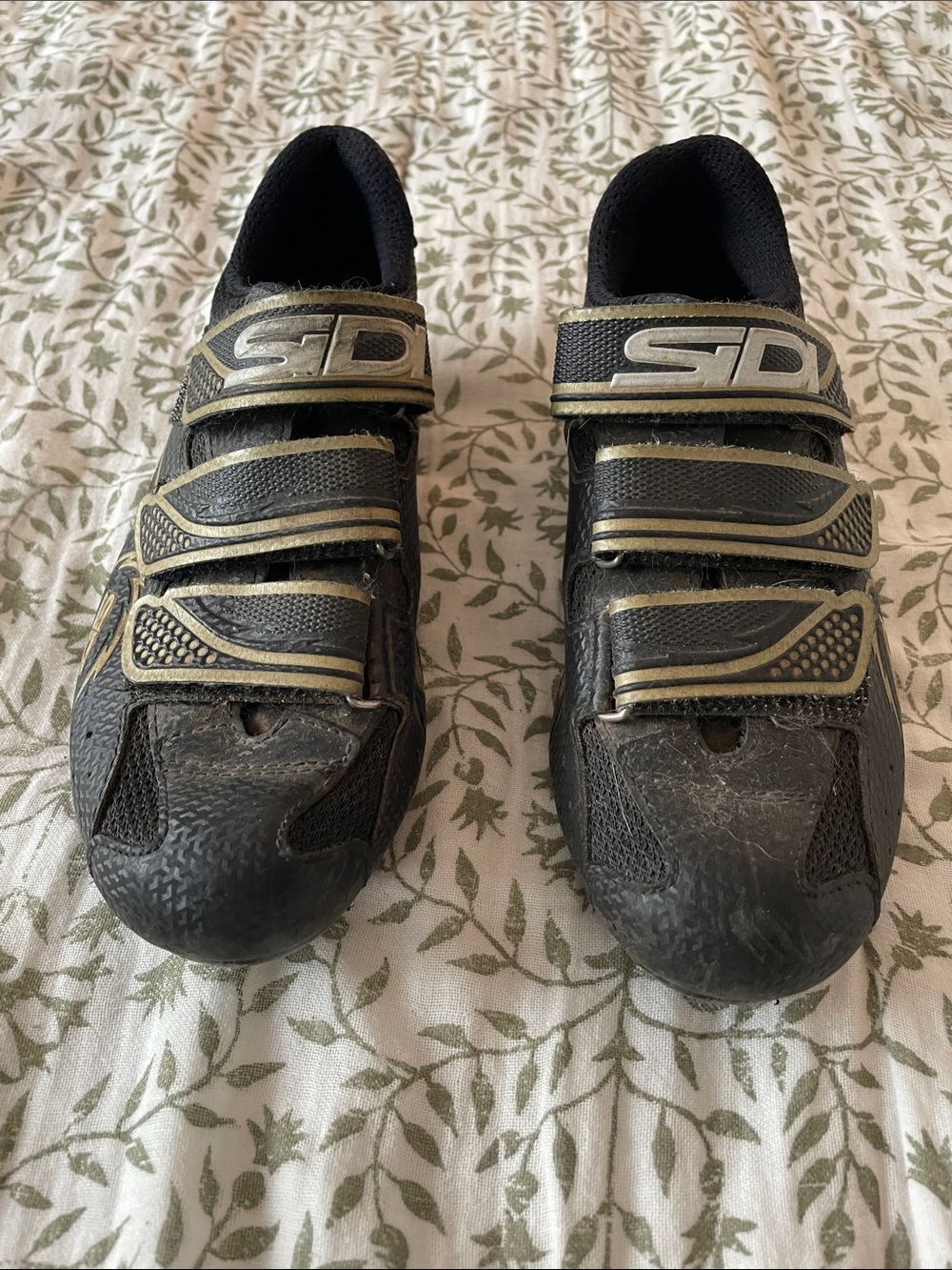 Sidi Women’s Black Sneakers with Gold Accents – Velcro Strap Closure